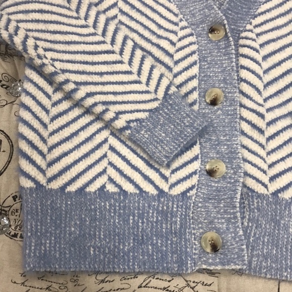 FRNCH Diagonal Stripe Chenille V-Neck Cardigan - Picture 4 of 5